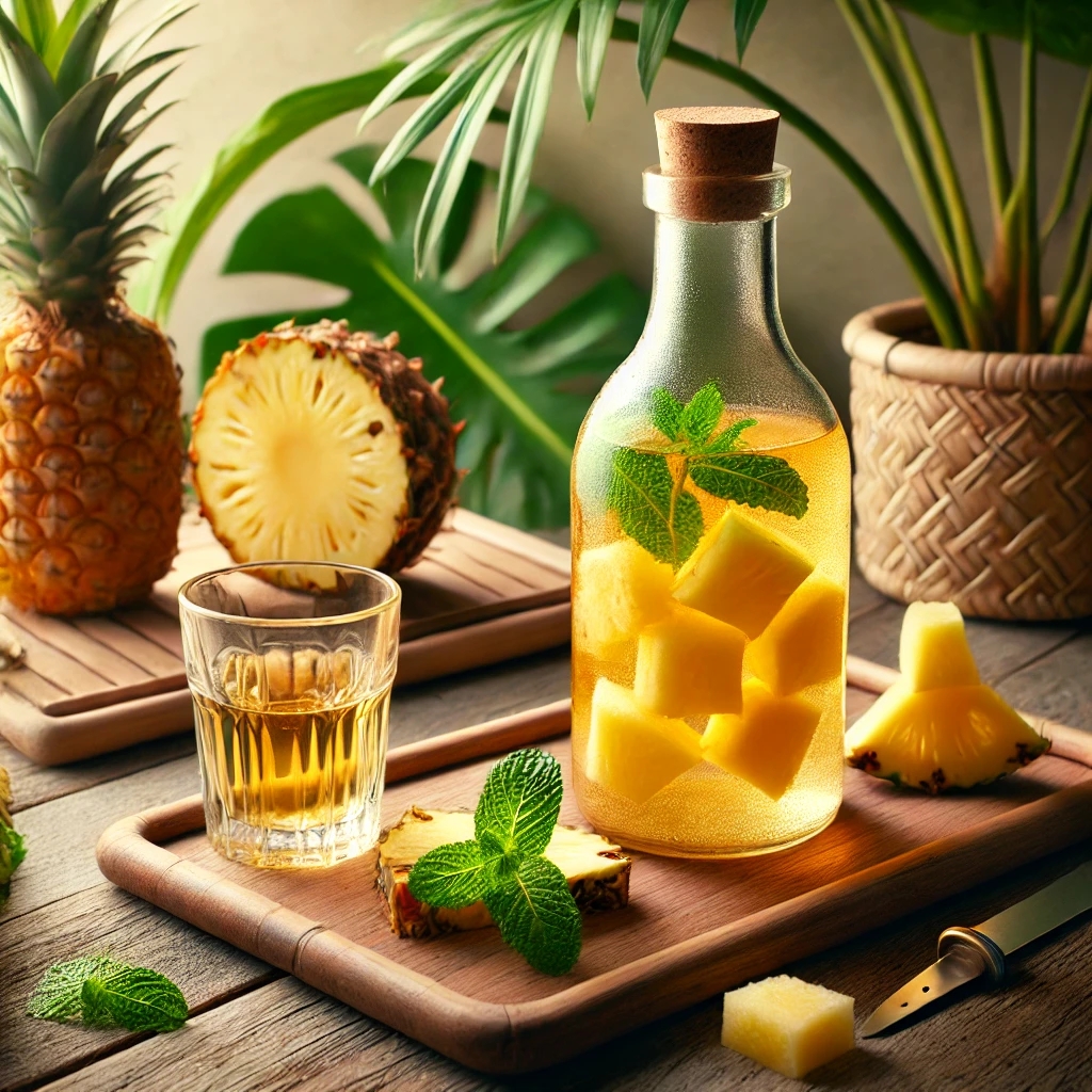 Erdbeer-Basilikum-Shrub Cocktail – Süß-saurer Essigdrink im Glas