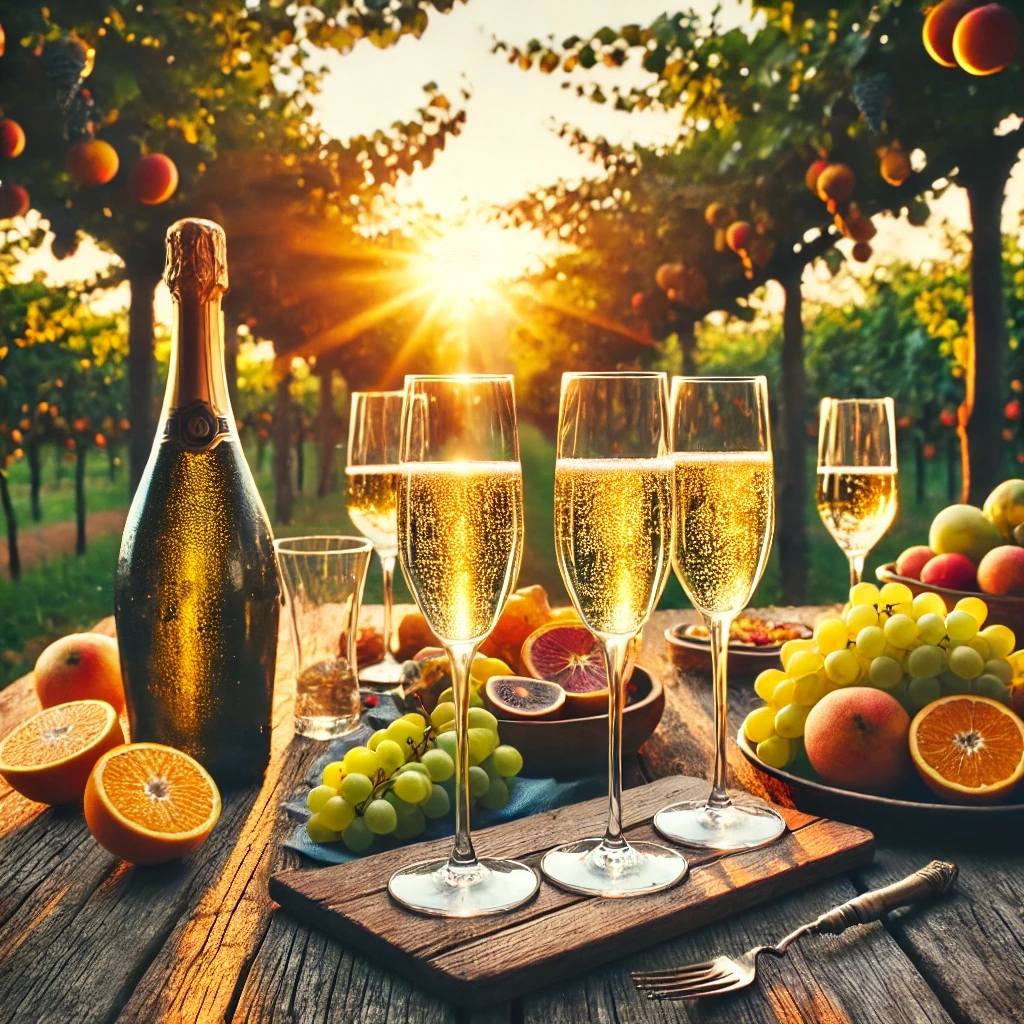 Lebhafte Prosecco-Verkostung mit spritzigem Schaumwein in Italien